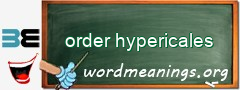 WordMeaning blackboard for order hypericales